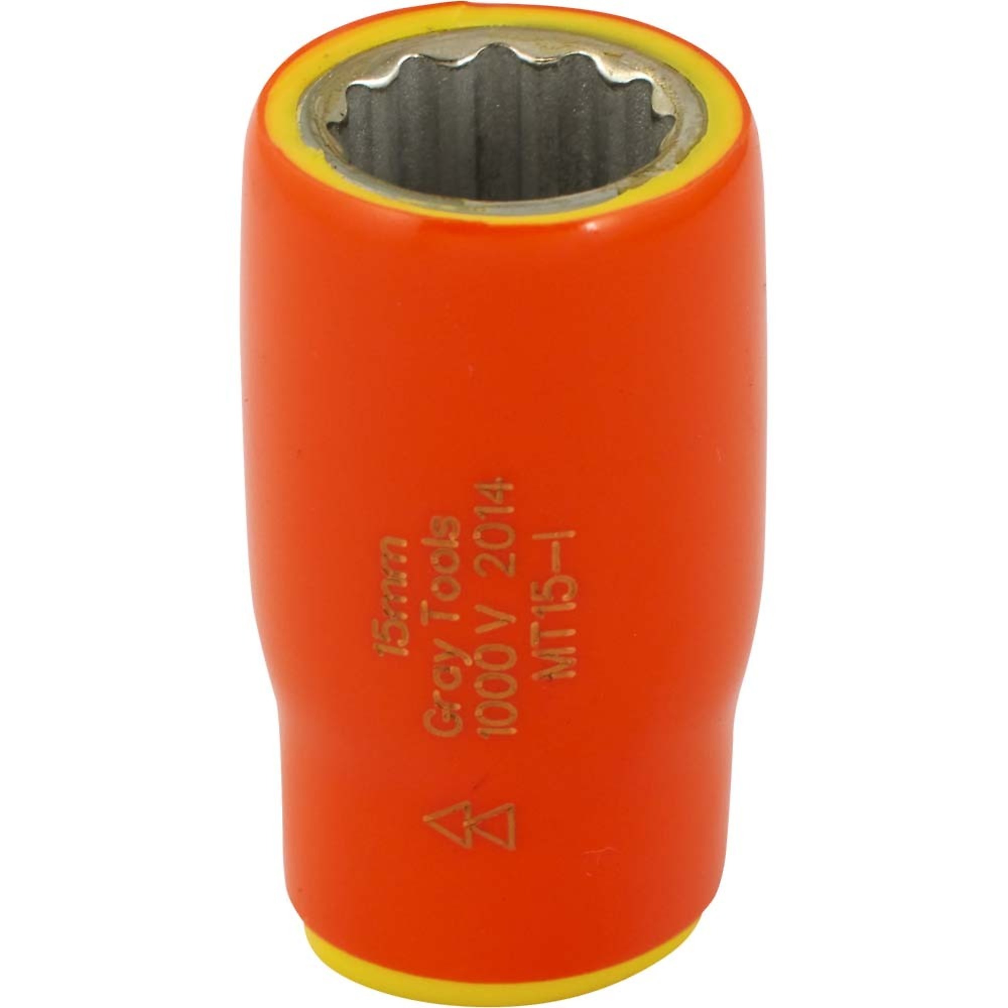 Gray Tools 15mm X 3/8" Drive, 12 Point Standard Length Socket, 1000V Insulated